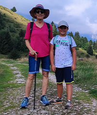 Judi with her nephew Enrico in the mountains above Recoaro in the Veneto
